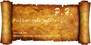 Poller Hümér névjegykártya